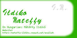 ildiko mateffy business card