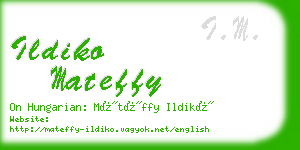 ildiko mateffy business card